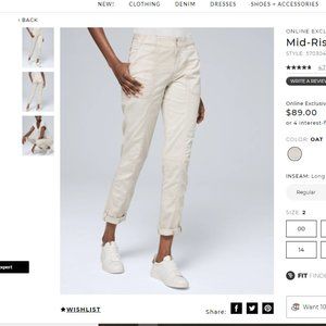 WHBM Mid-Rise Pret-a-Pedi Crop Pant 2L Oat